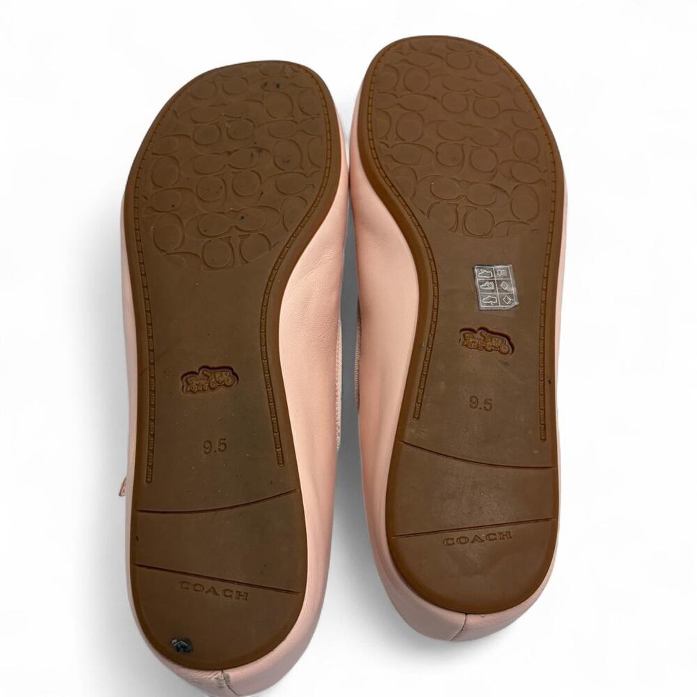 Y2K Coach ballet flats in light baby pink leather with classic design size 9.5 - Picture 7 of 8